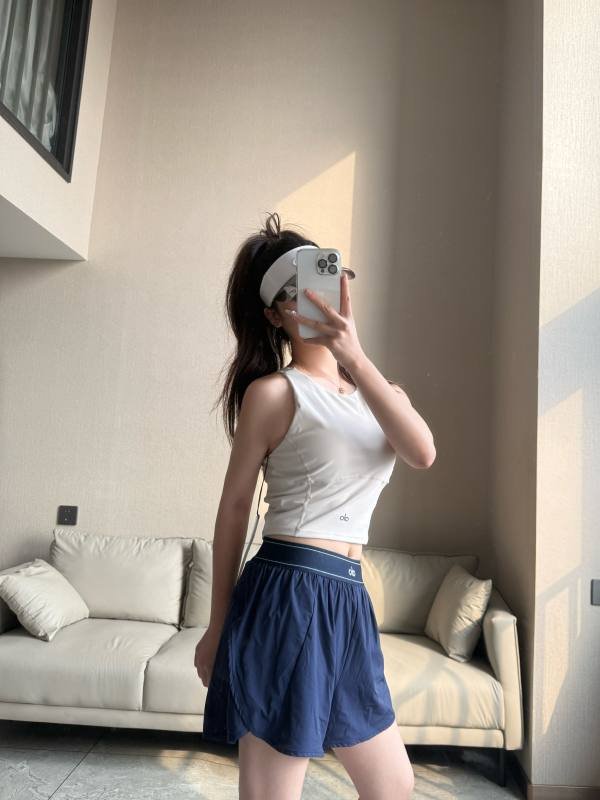 Alo set training white and navy yoga