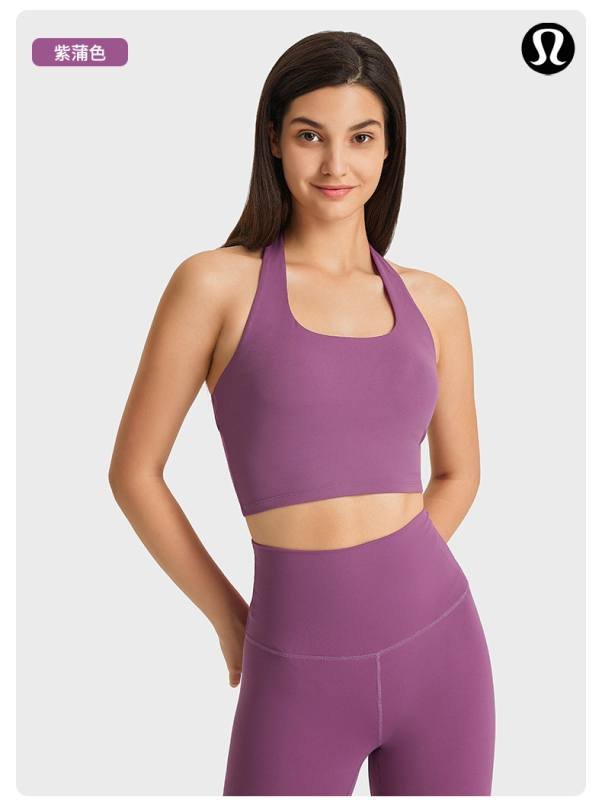 Lululemon tanque yoga blanco y morado