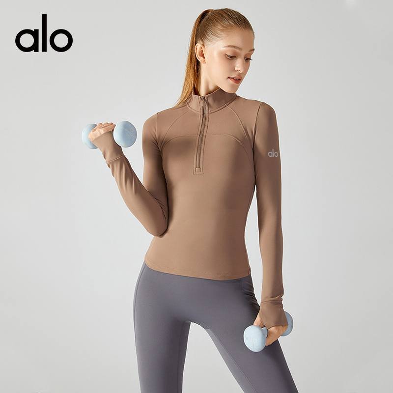 Alo long sleeve yoga tan