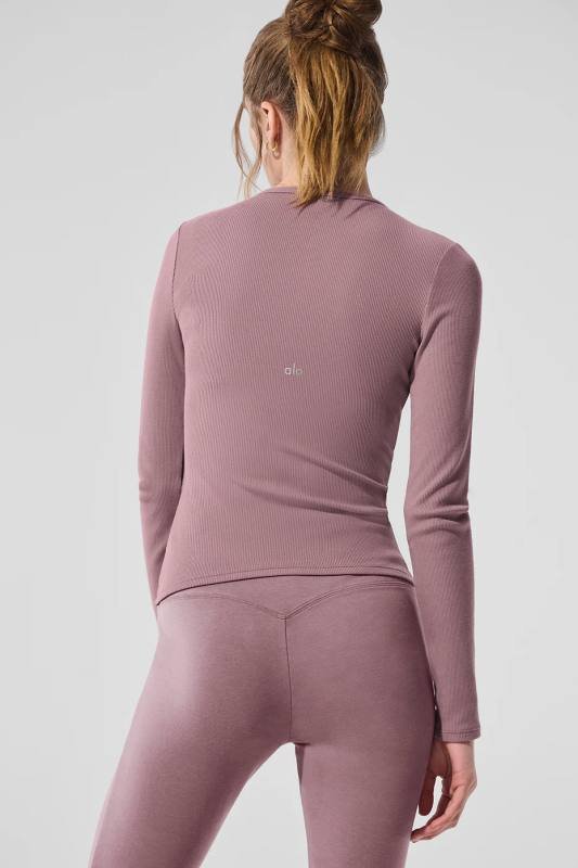 Alo Ribbed Modal Long Sleeve long sleeve everyday black yoga