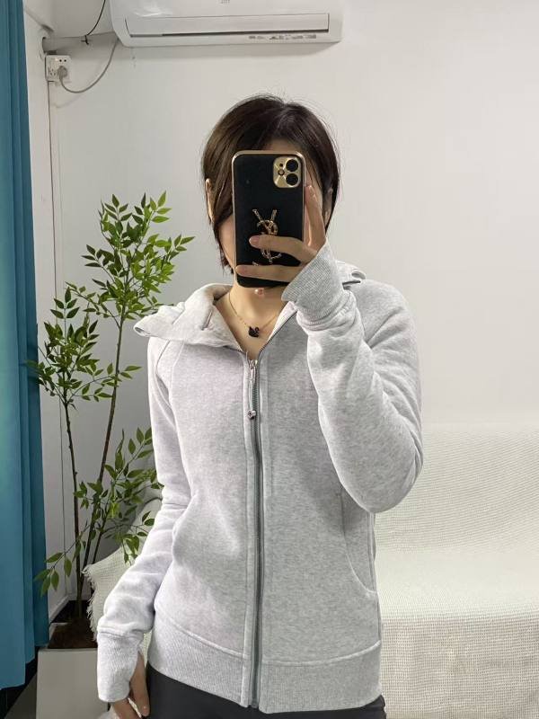 Lululemon Scuba jacket lounge mottled light gray yoga