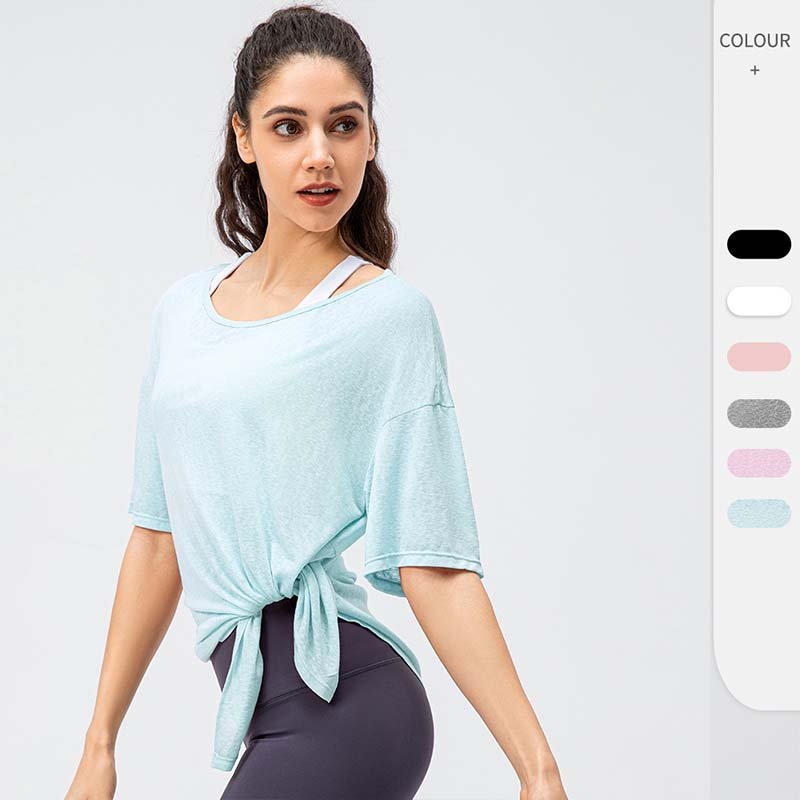 Lululemon camiseta yoga rosa