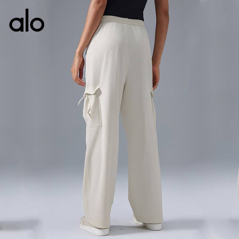 Alo Leggings aloyoga casual pants with drawstring two-wear running fitness pants loose sports overalls