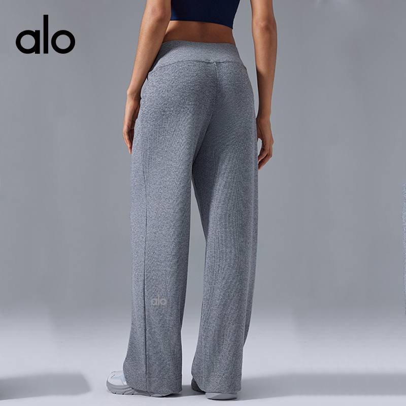 Alo Leggings aloyoga loose and versatile wide-leg pants for women high-waisted drawstring sports pants drapey casual
