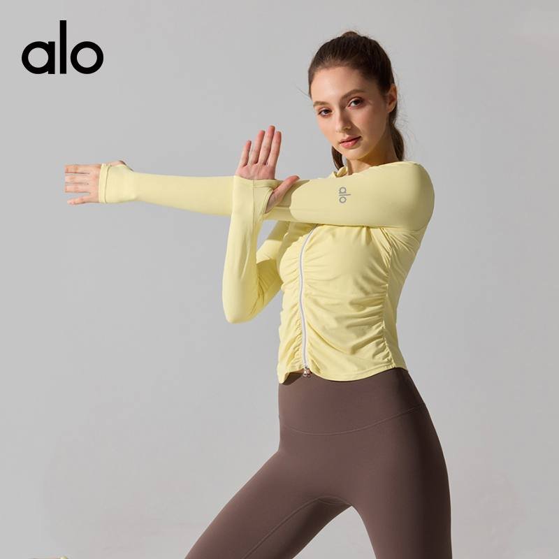 Alo jacket everyday white and heather gray yoga