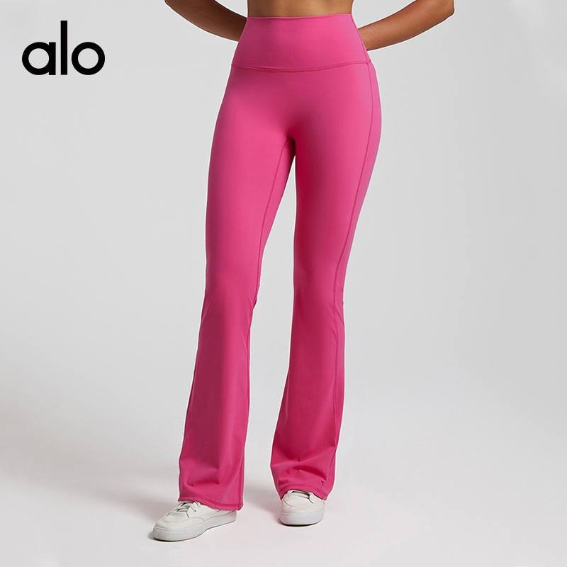 Alo Leggings aloyoga nude stretch sports bell bottoms tight slimming high waist peach hip pants
