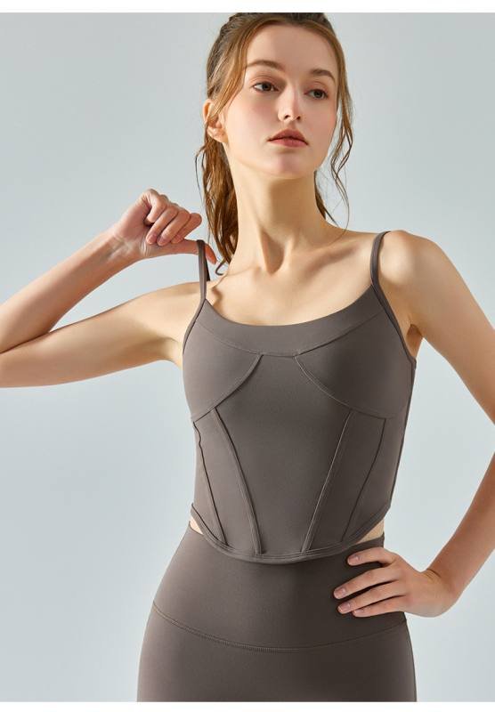 Canotta Lululemon yoga bianca e grigia
