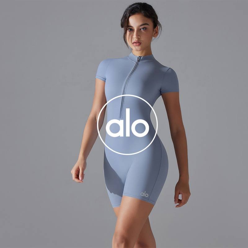Short Alo studio mauve et bleu clair