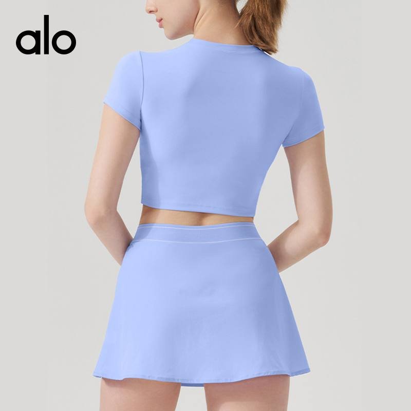 Alo t-shirt studio pink and teal yoga