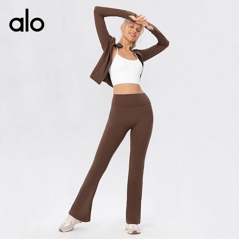 Alo leggings yoga brown and dark gray