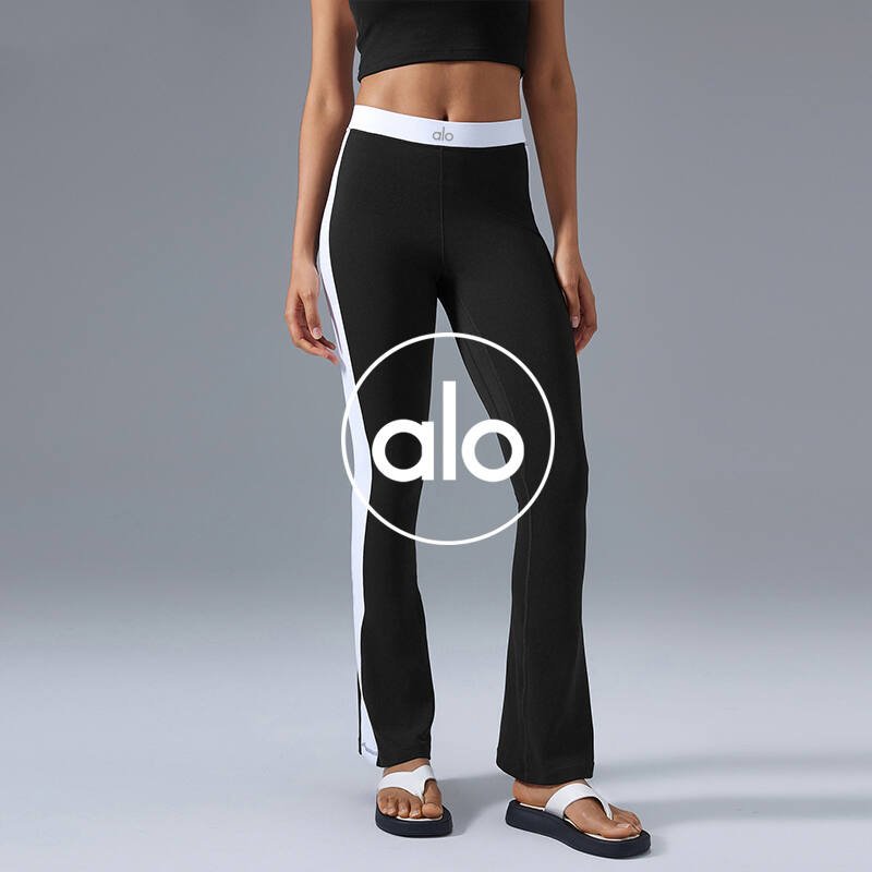 Alo leggings yoga navy white