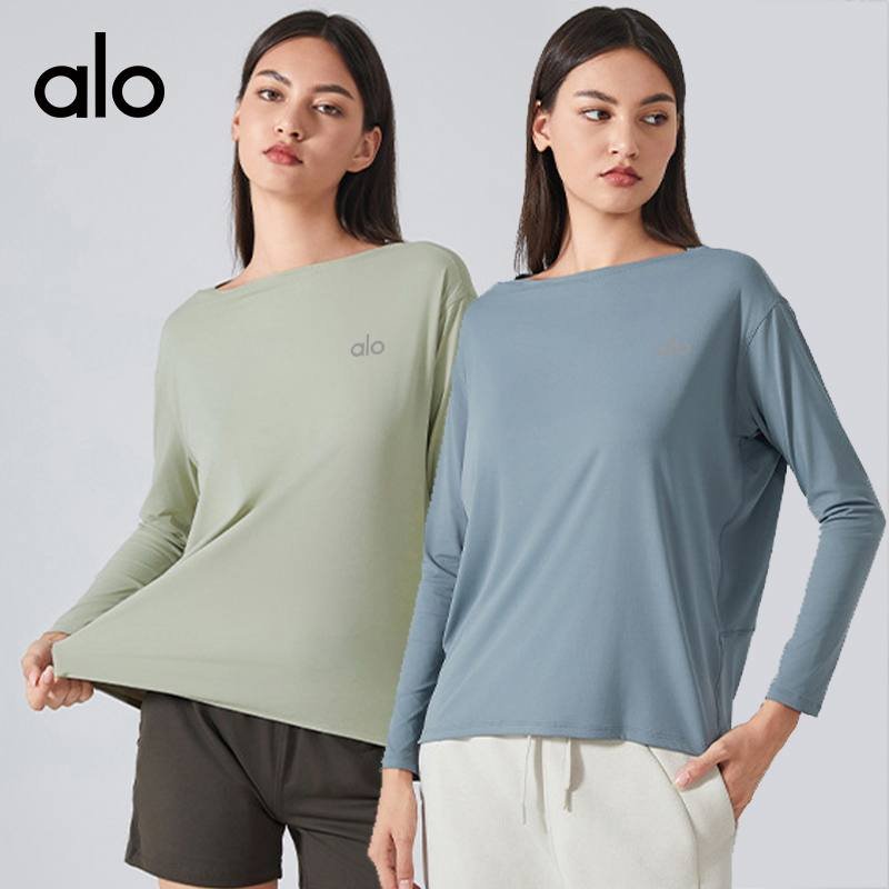 Alo long sleeve lounge green yoga