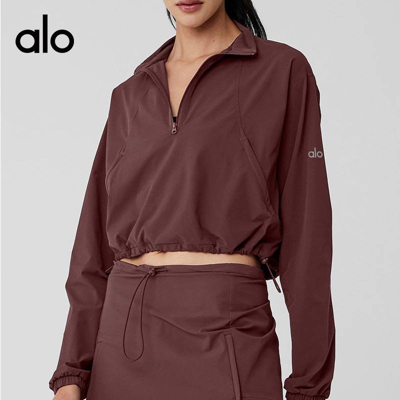 Alo long sleeve training brown yoga
