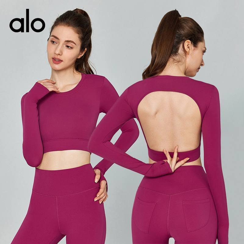 Alo long sleeve yoga magenta