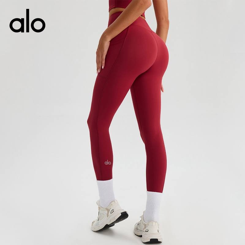 Alo Airlift leggings training brown and yellow yoga