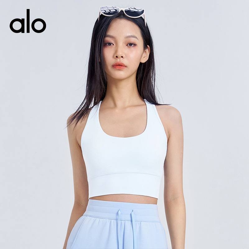 Alo sports bra training light yellow yoga