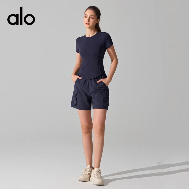 Alo t-shirt training taupe yoga