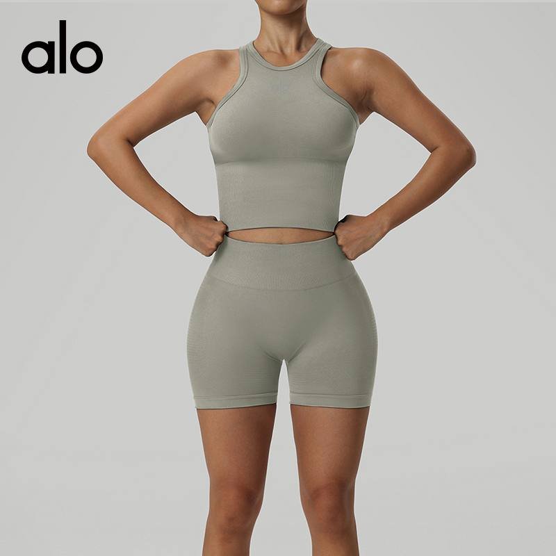 Alo tank studio blue yoga