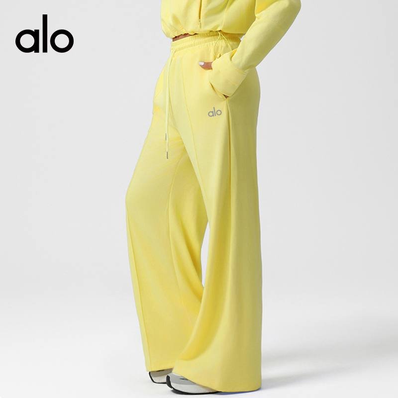 Alo Leggings aloyoga high waist drawstring sports casual trousers wide leg trousers fashionable versatile loose