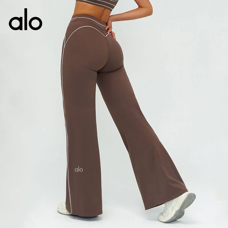 Alo leggings yoga burgundy and pink
