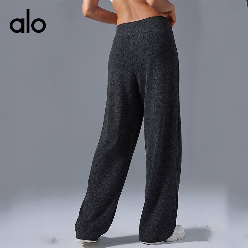 Alo Leggings aloyoga loose and versatile wide-leg pants for women high-waisted drawstring sports pants drapey casual