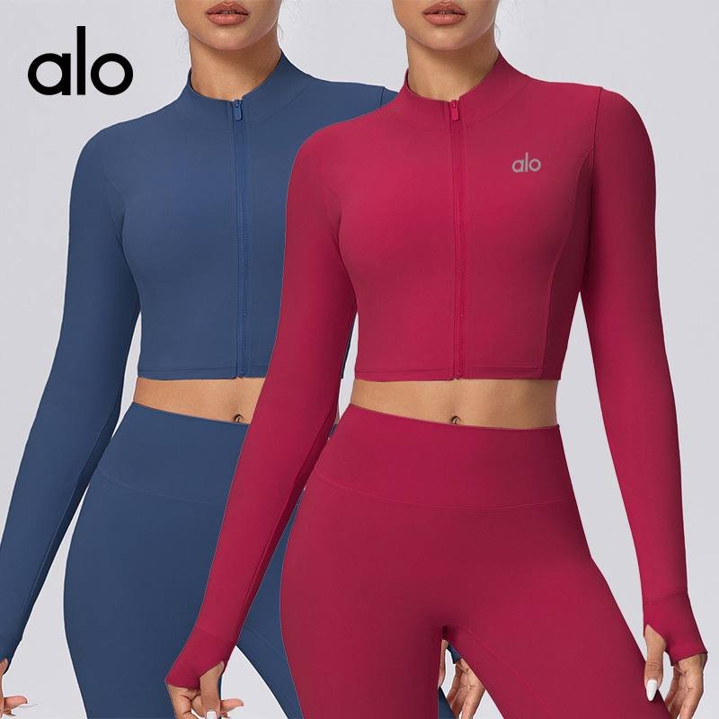 Alo long sleeve training blue pink sage green yoga