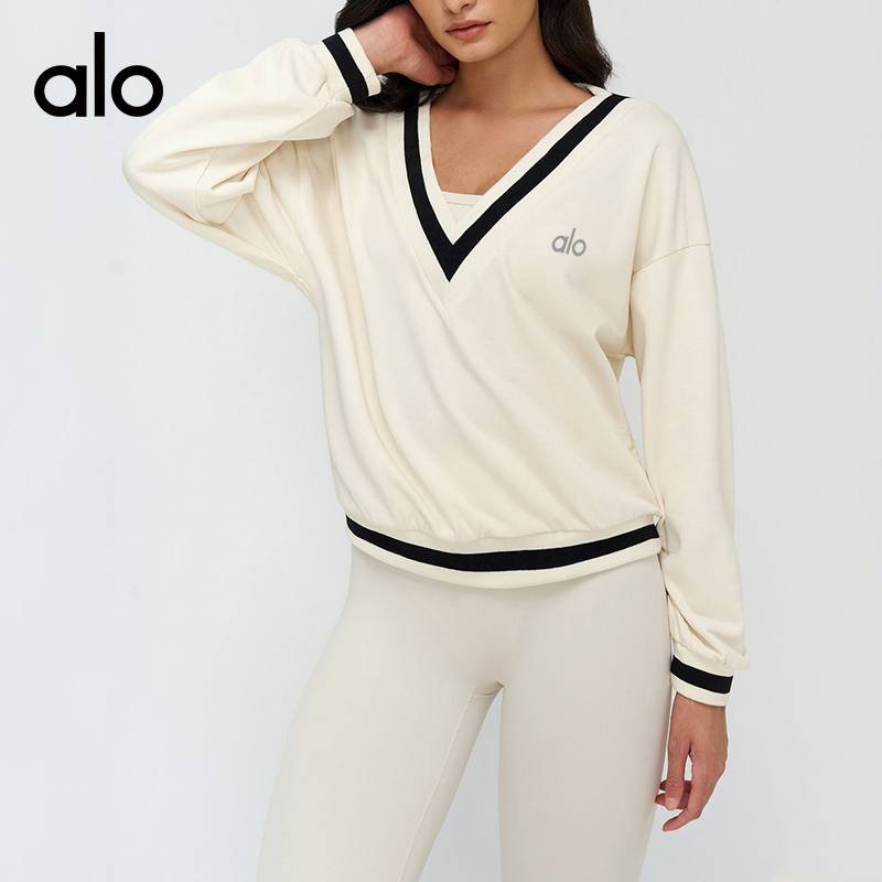 Alo long sleeve everyday green and burgundy yoga