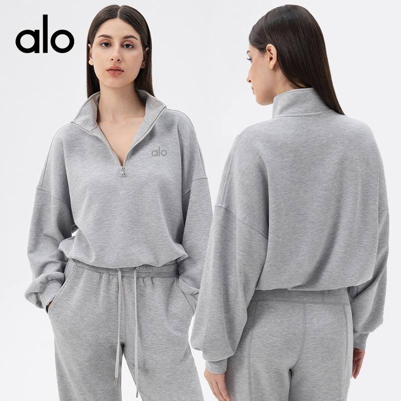 Alo long sleeve lounge gray yoga