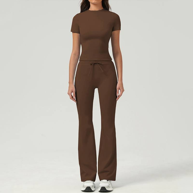 Alo t-shirt everyday brown and light blue yoga