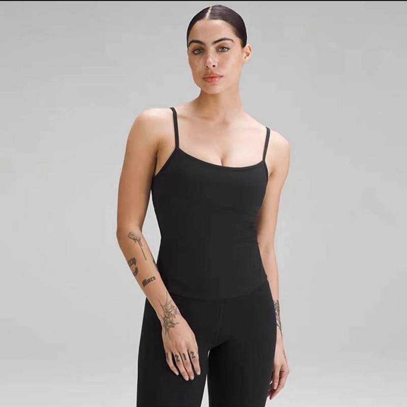 Lululemon Cross-Back Nulu tank yoga white and black