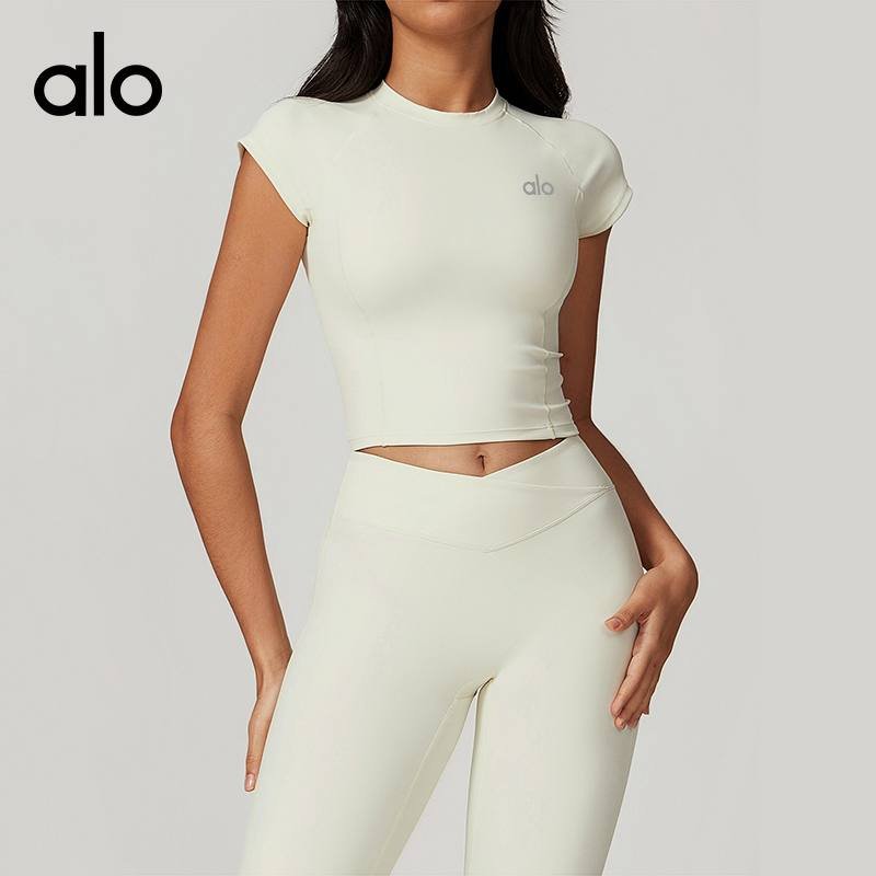 Camiseta Alo studio marrón y crema
