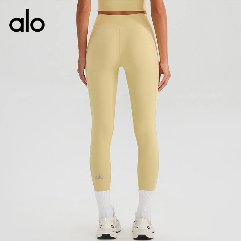Alo Airlift leggings training brown and yellow yoga