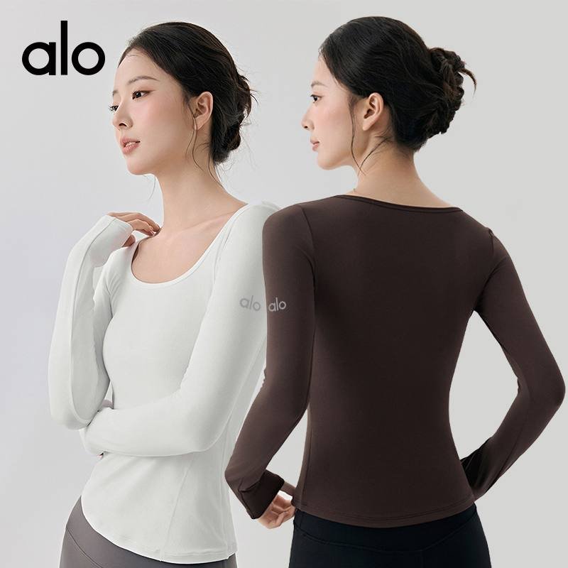 Alo long sleeve yoga pink