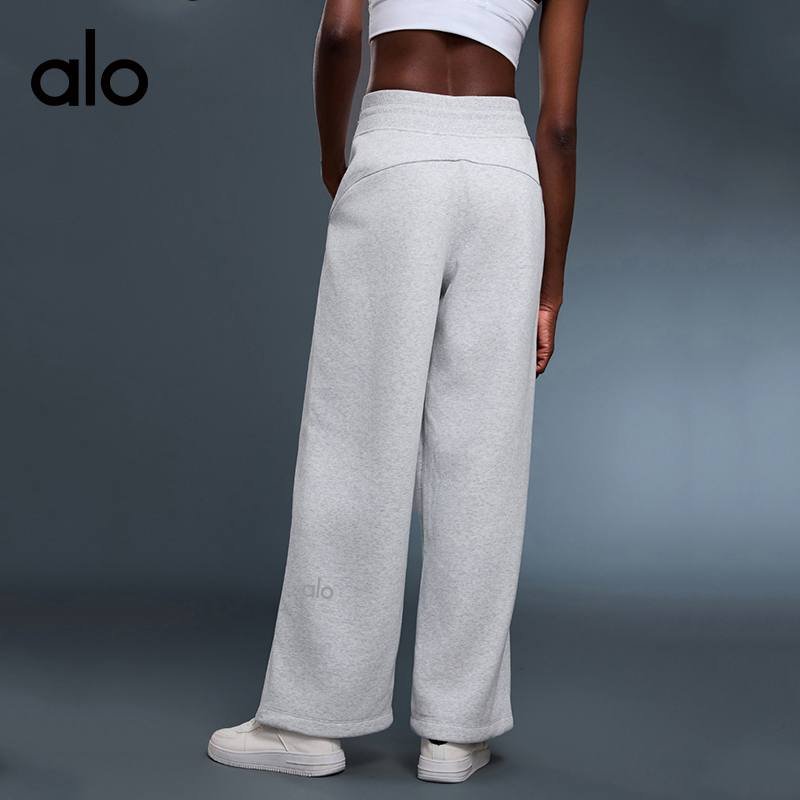 Alo men s bottoms lounge light gray yoga