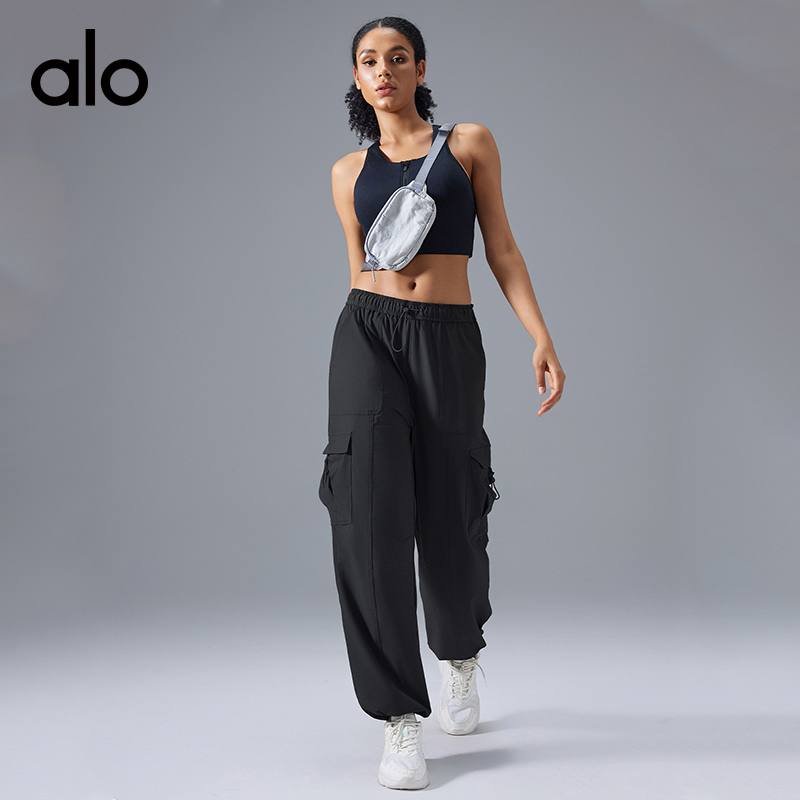 Alo Leggings aloyoga casual pants with drawstring two-wear running fitness pants loose sports overalls