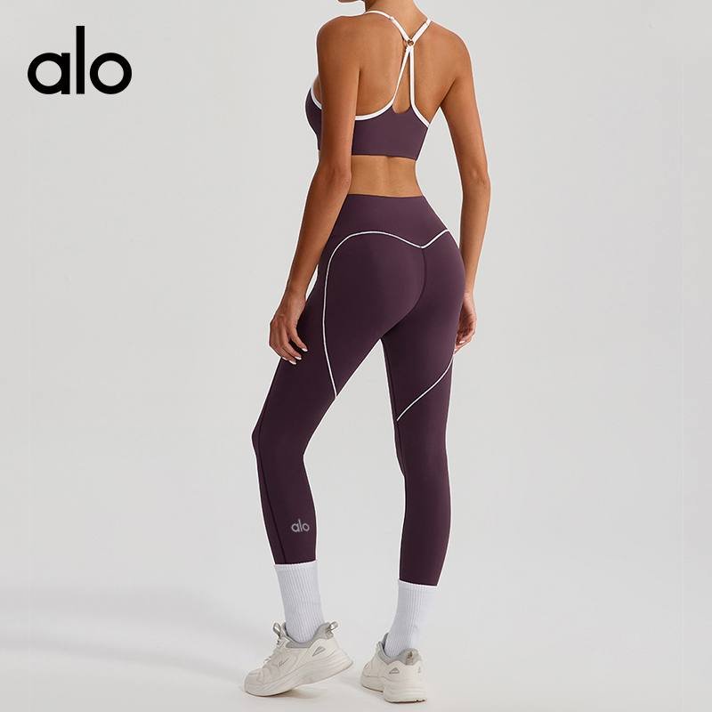 Alo Airlift leggings training pink plum red yoga