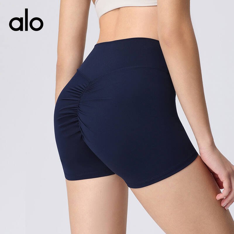 Short de yoga Alo marron et marine