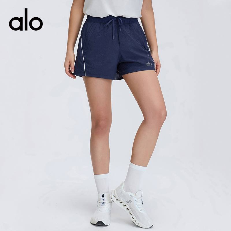 Alo shorts training lavender and gray yoga