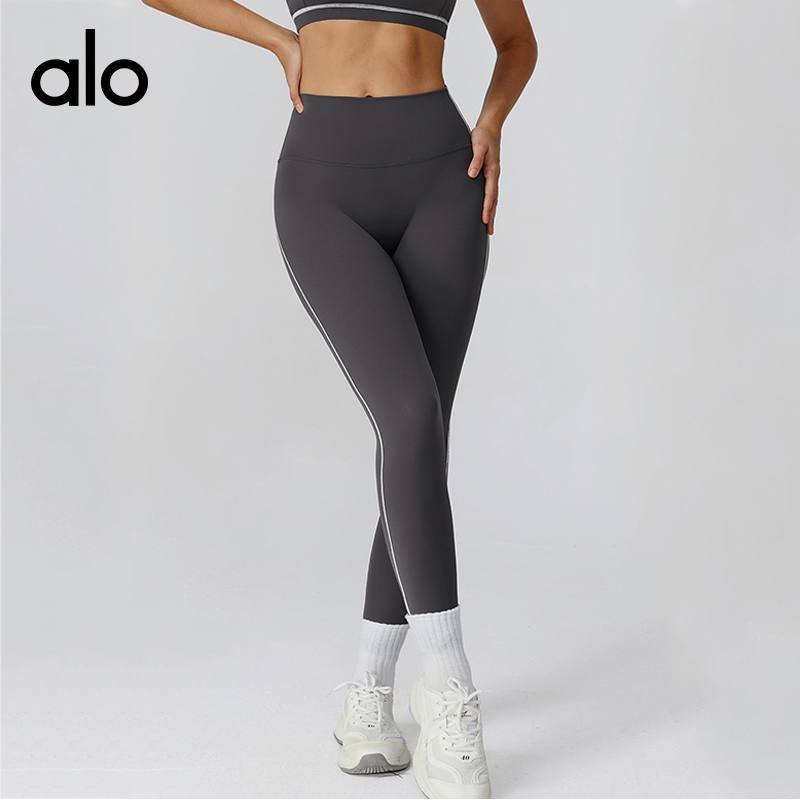 Alo leggings training blue white and gray yoga