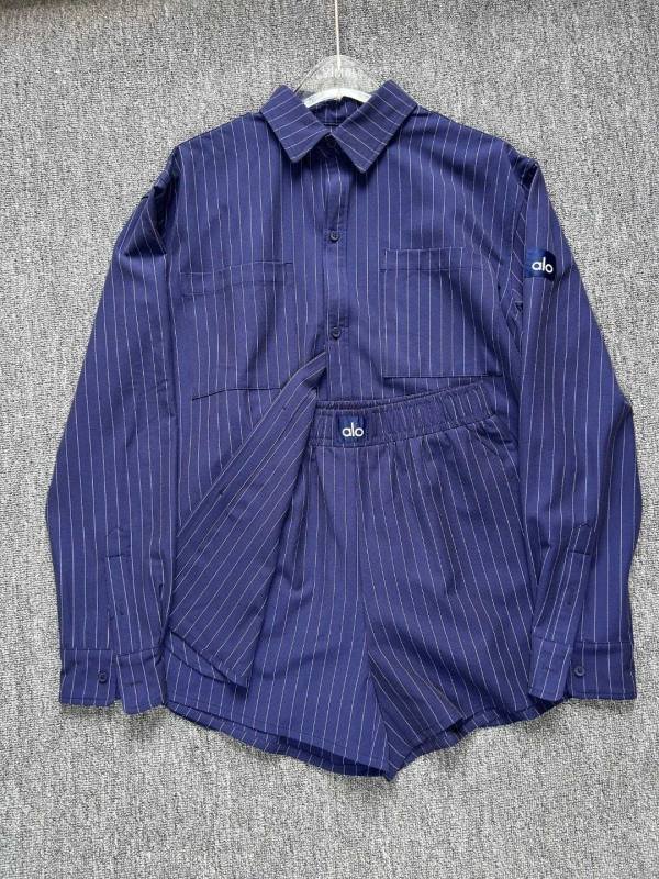 Alo set everyday white pinstripe