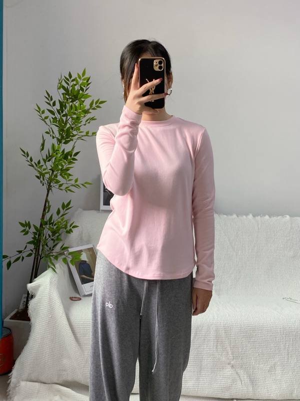 Lululemon lounge a maniche lunghe rosa chiaro