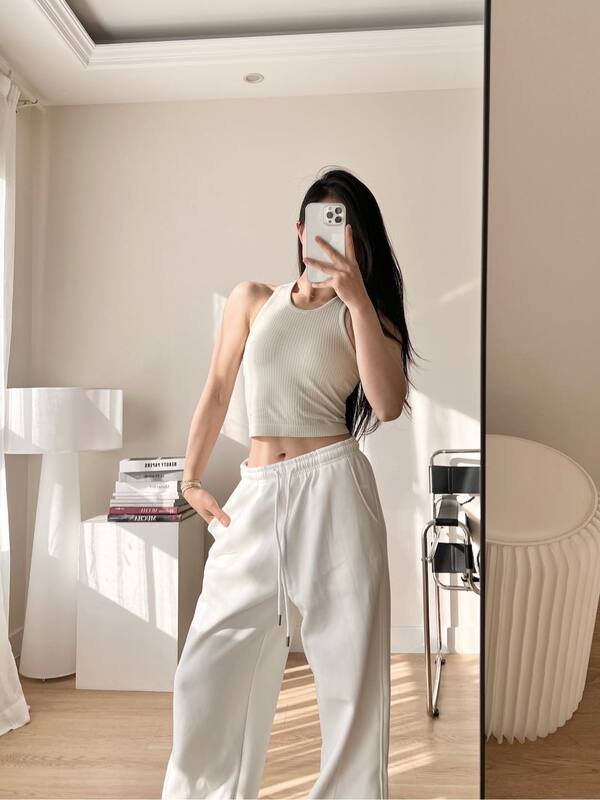 Lululemon Ebb to Street tank studio cream