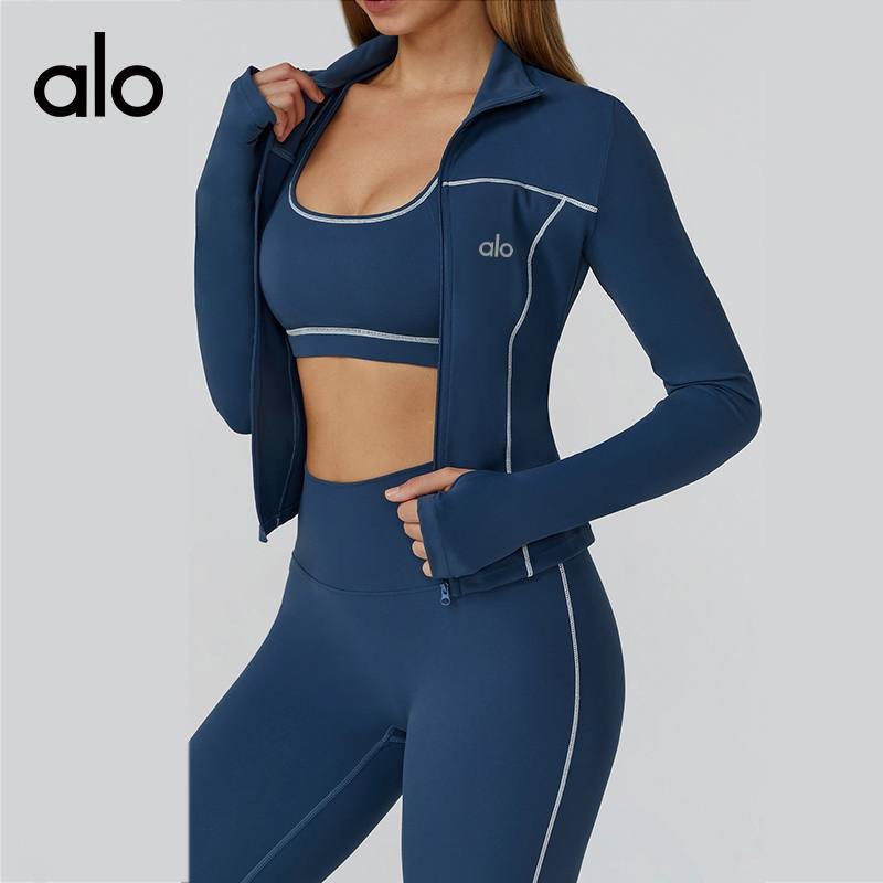 Chaqueta Alo entrenamiento marron gris marfil