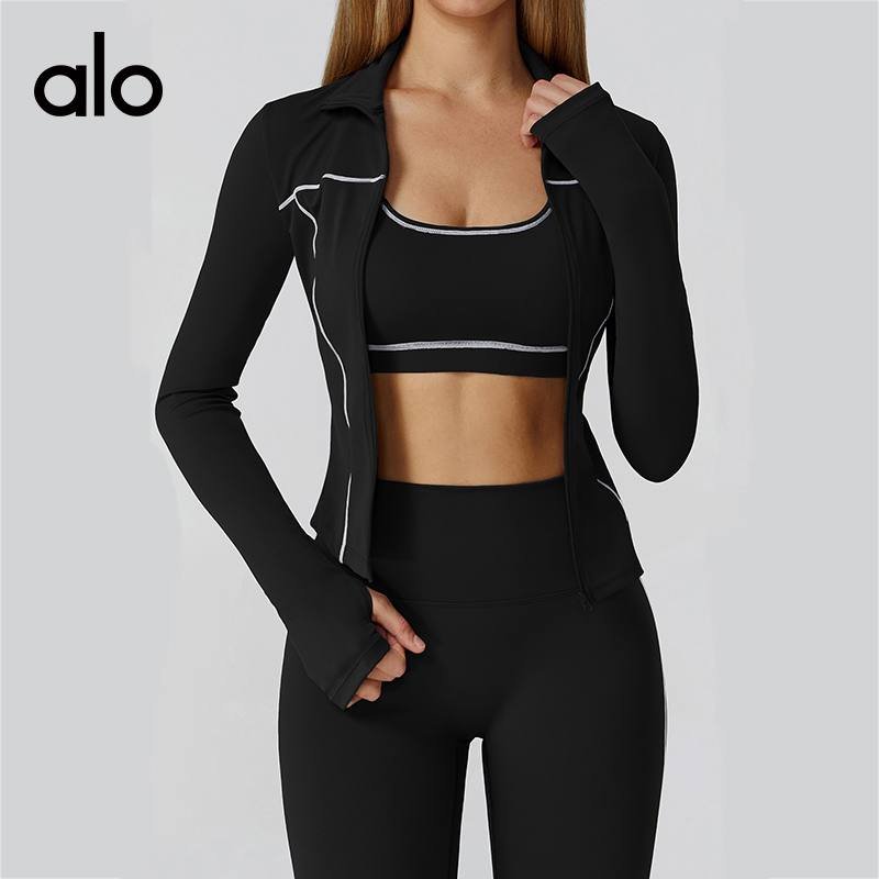 Chaqueta Alo entrenamiento marron gris marfil