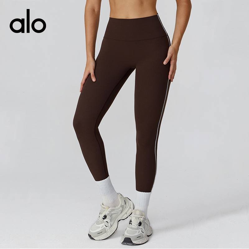 Legging Alo treinando azul branco e cinza