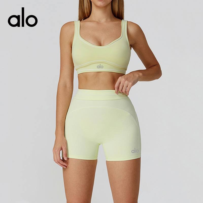 Calcao Alo treino marrom bordo amarelo claro