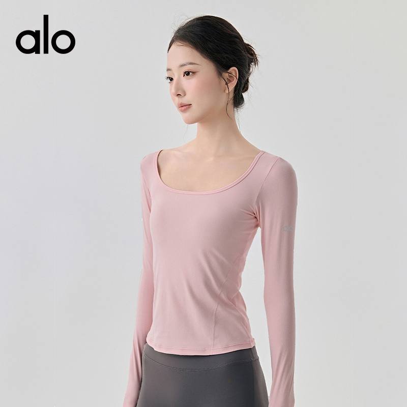 Alo long sleeve yoga pink