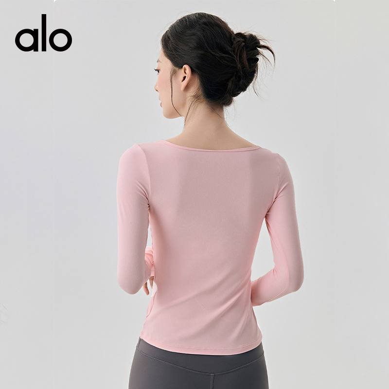 Alo long sleeve yoga pink