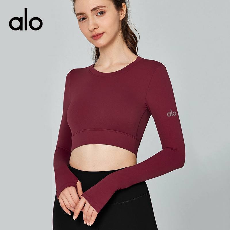 Alo manga comprida yoga magenta