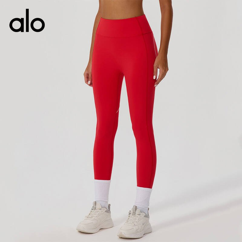 Leggings allenamento Alo Airlift rosa rosso prugna